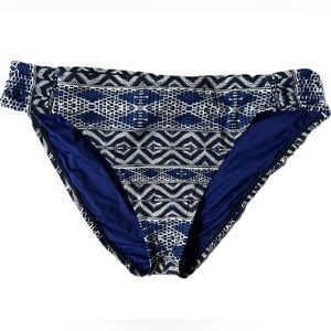 La Blanca Swim Shirred Hipster Bikini Bottom Indigo Print Size 14